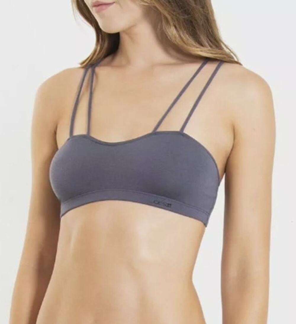 NWT Joe's Jeans Grey Strappy Bralette Sports Bra Size Large